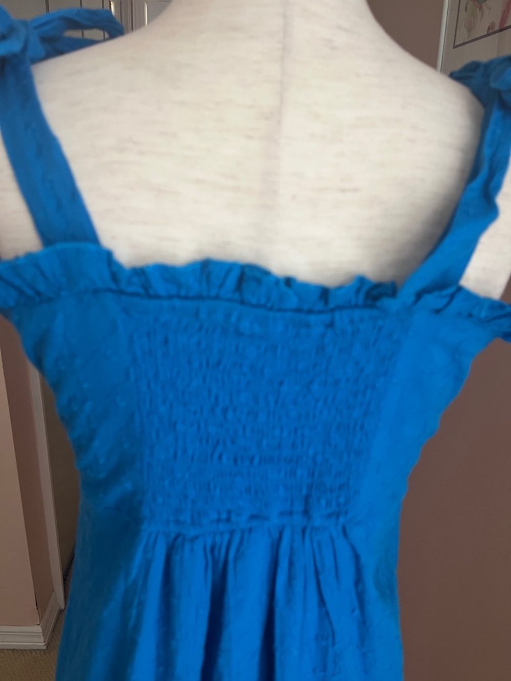 Blue Ruffle-Trim Midi Dress - Picture 5 of 5